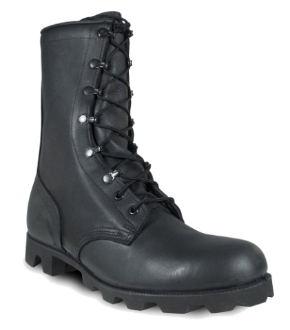 Imagen de Bota de Combate Negra de Cuero Integral con Suela Panamá