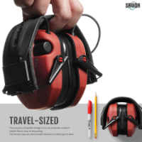 Picture of Apollo Electronic Earmuffs w/ Batteries & Patch - Red