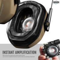 Picture of Apollo Electronic Earmuffs w/ Batteries & Patch - Tan